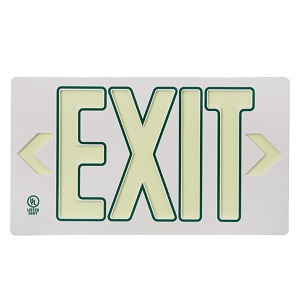 Glo Brite Single Sided Eco White Exit Sign (PF50) 15 3/8" x 8 3/4" x 3/4"